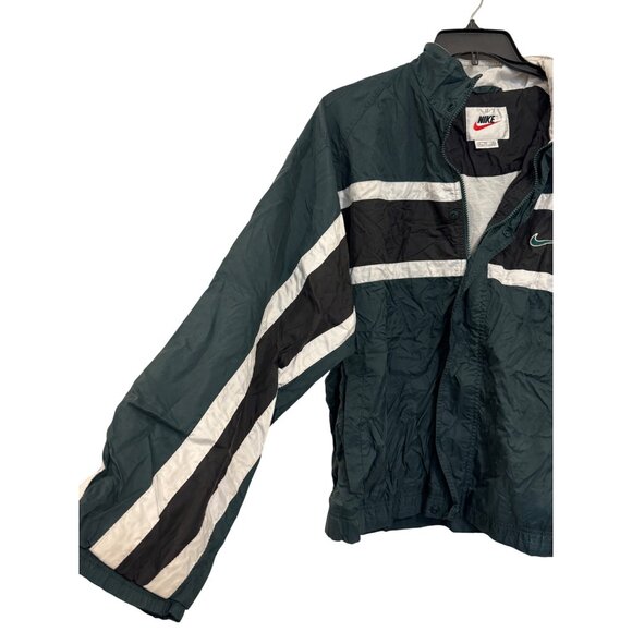 Vintage Nike Windbreaker Jacket Men XL Green Black White Zipper Casual Lightweig - Picture 5 of 12